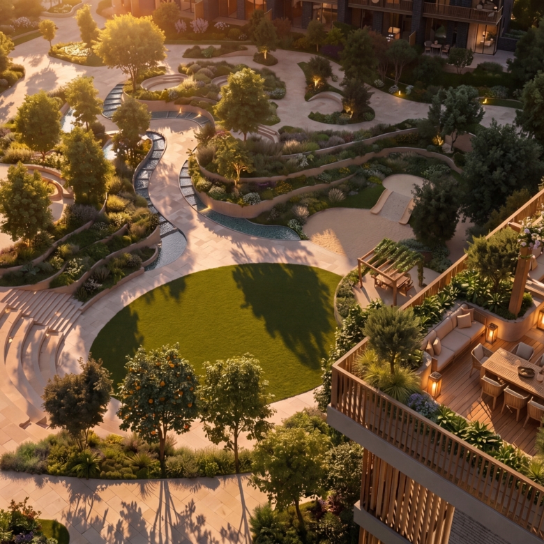 AI-generated creative rendering based on trained algorithms and human input.